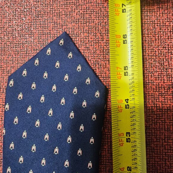 Christian Dior Navy & Pink Silk Tie Tulip Pattern 56" Designer Old Money Office - Picture 4 of 5